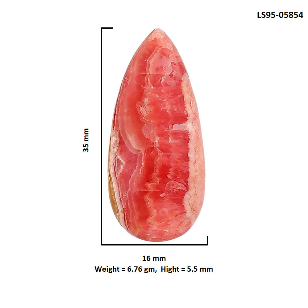 Rhodochrosite Argentina 16x35x5.5 mm Pear Shape Polished Gemstone LS95-05854