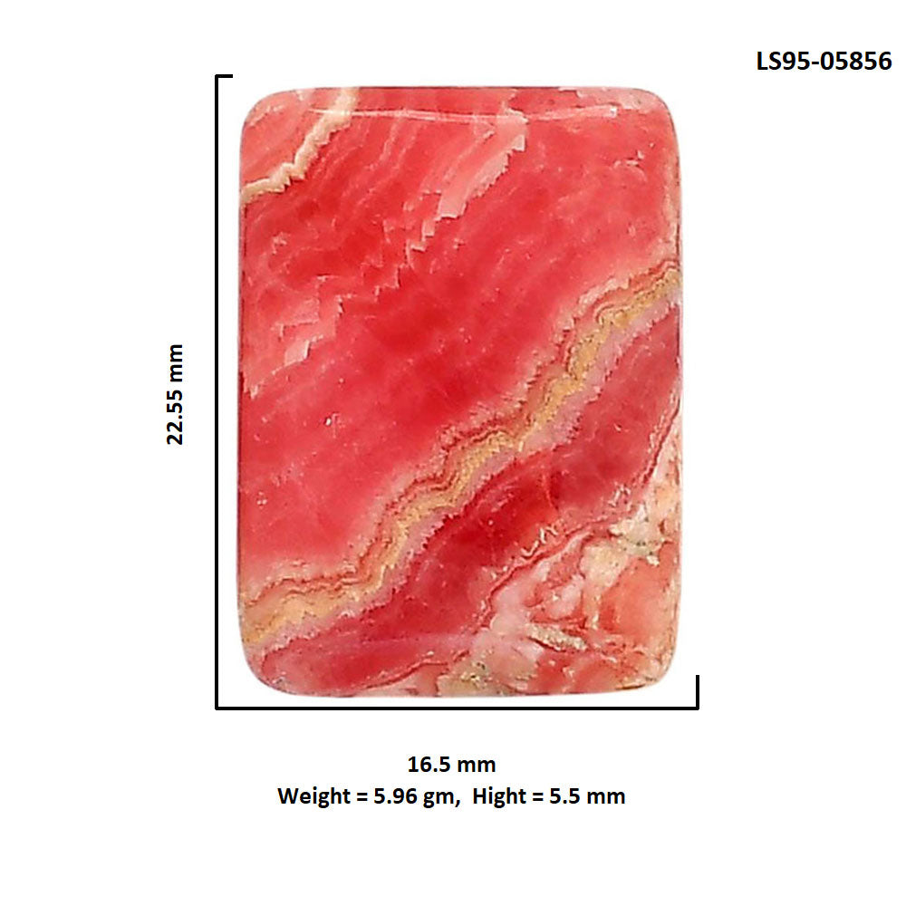 Rhodochrosite Argentina 16.5x22.55x5.5 mm Baguette Shape Polished Gemstone LS95-05856