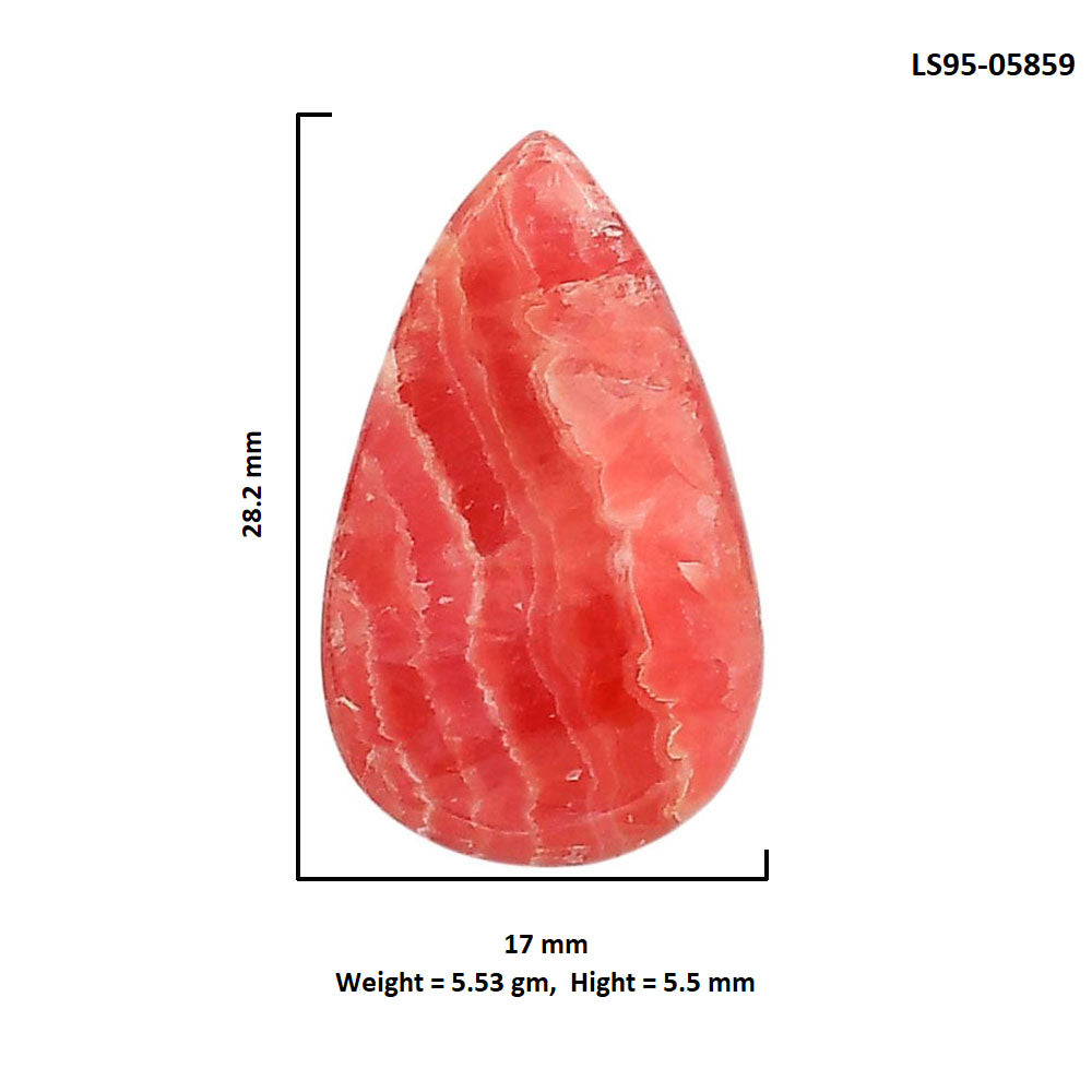 Rhodochrosite Argentina 17x28.2x5.5 mm Pear Shape Polished Gemstone LS95-05859
