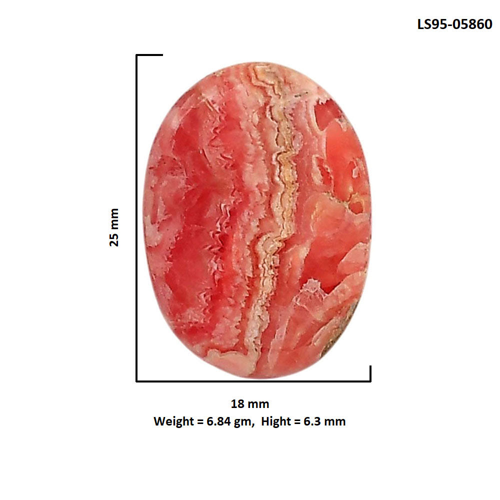 Rhodochrosite Argentina 18x25x6.3 mm Oval Shape Polished Gemstone LS95-05860
