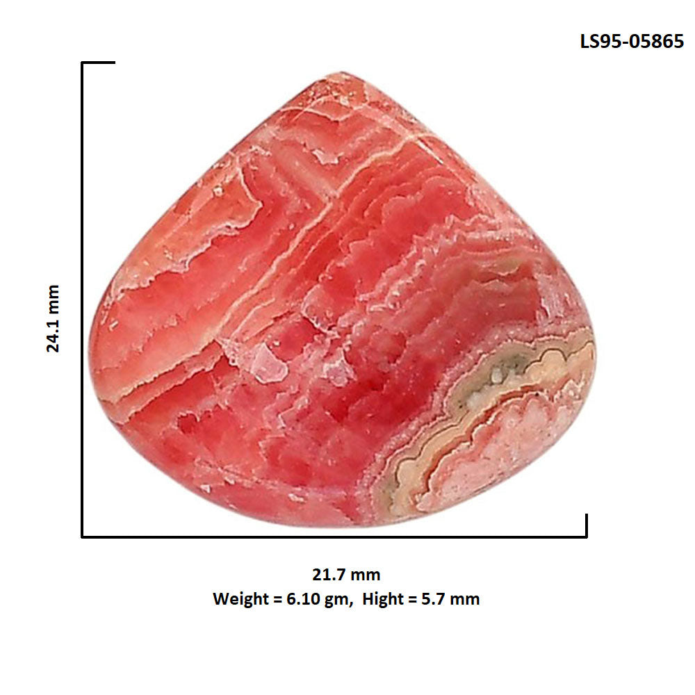 Rhodochrosite Argentina 21.7x24.1x5.7 mm Heart Shape Polished Gemstone LS95-05865