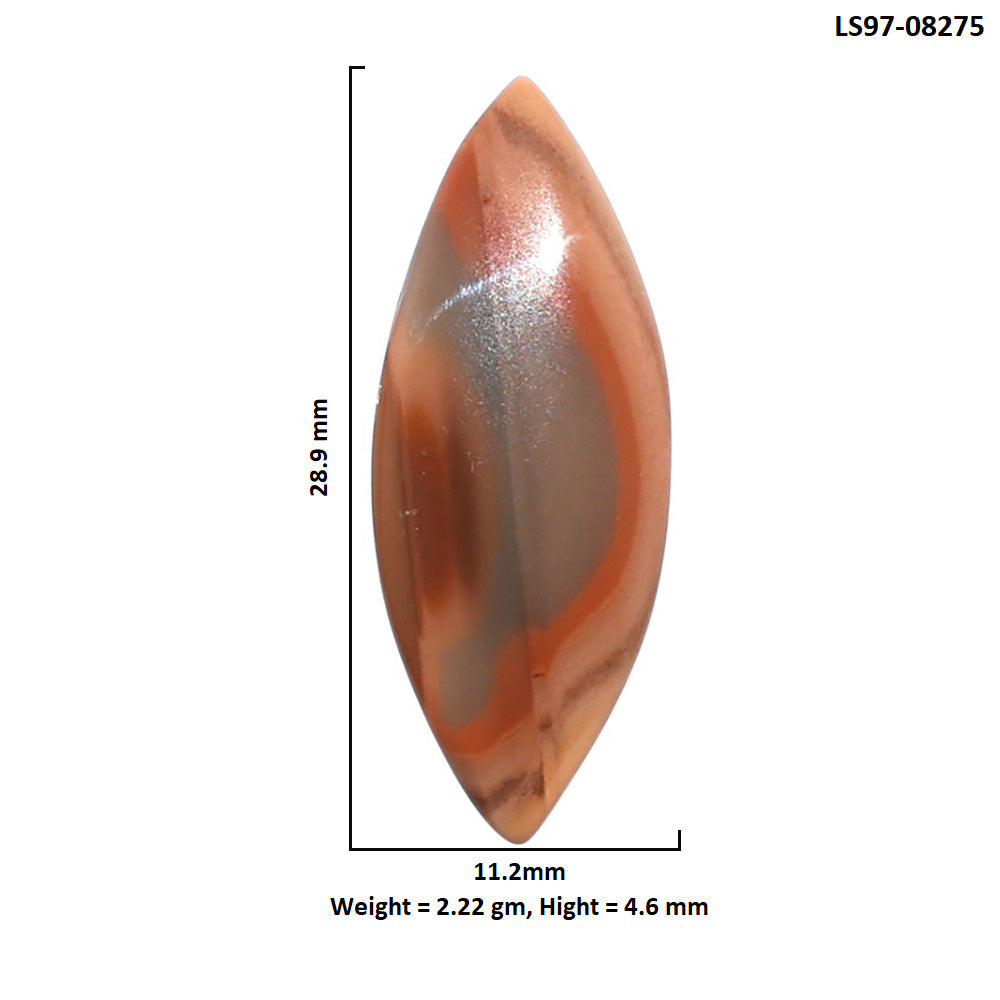 Imperial Jasper 11.2x28.9x4.6 mm Marquise Shape Polished Gemstone LS97-08275
