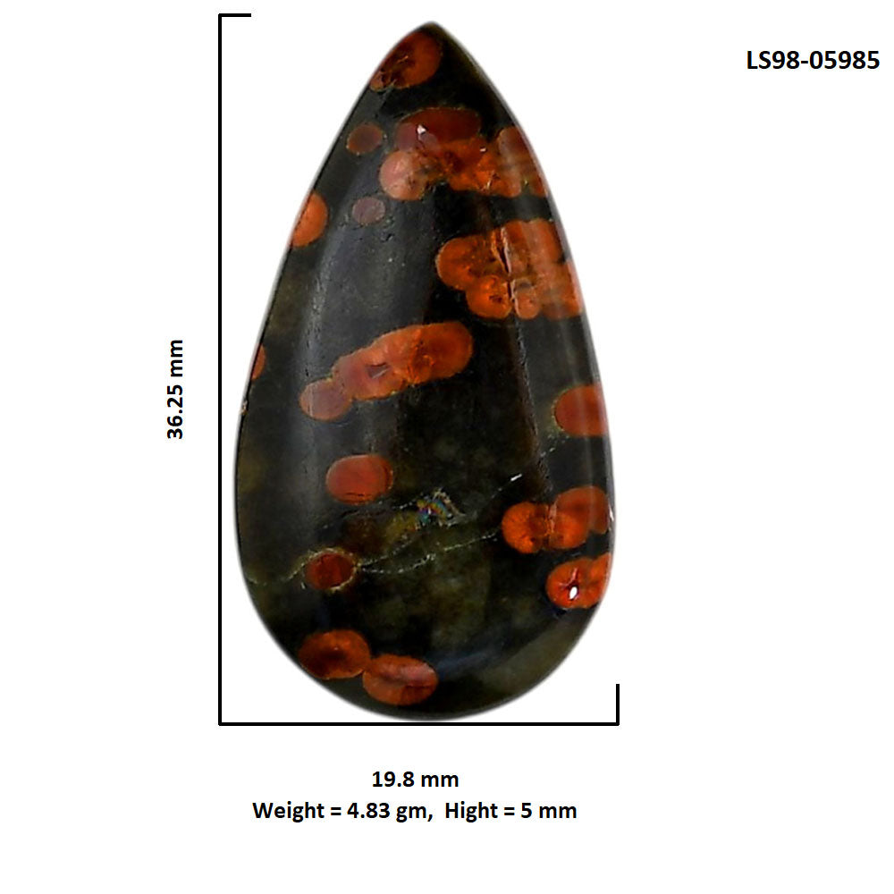 Peanut Obsidian 19.8x36.25x5 mm Pear Shape Polished Gemstone LS98-05985