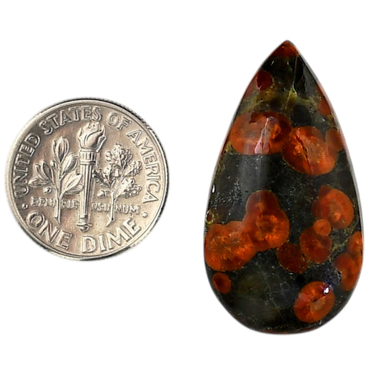 Peanut Obsidian 17.7x32.1x6.5 mm Pear Shape Polished Gemstone LS98-05993