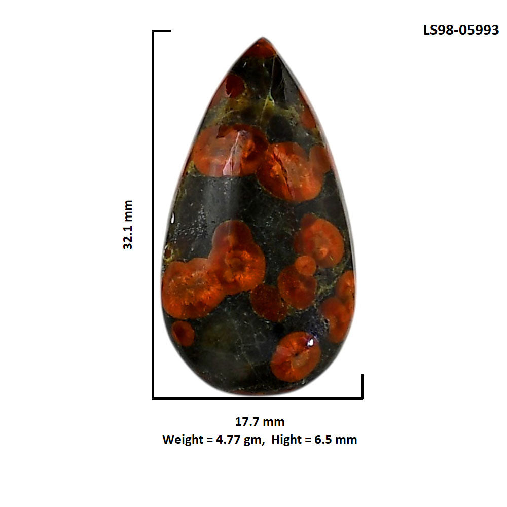 Peanut Obsidian 17.7x32.1x6.5 mm Pear Shape Polished Gemstone LS98-05993