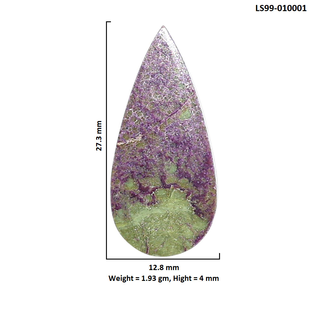 Natural Purpurite 12.8x27.3x4 mm Pear Shape Polished Gemstone LS99-010001