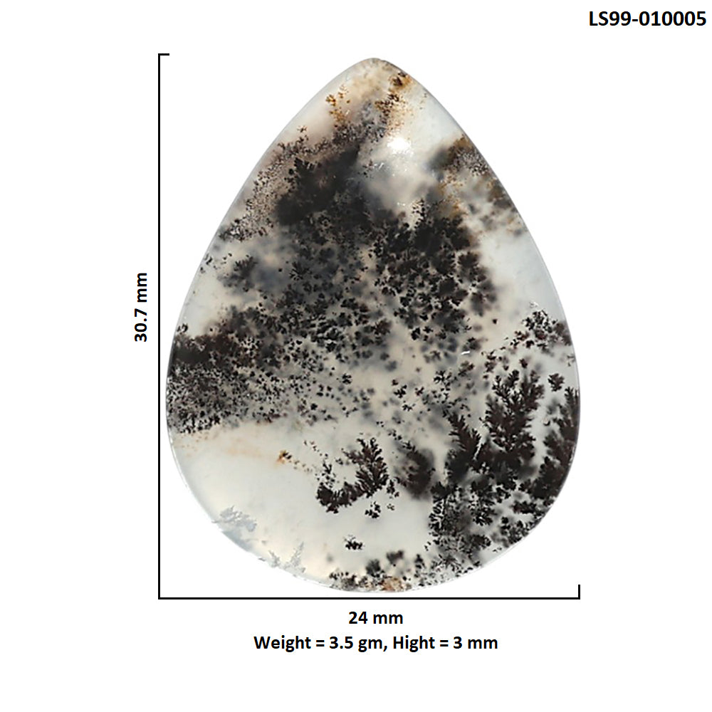 Natural Robinson Ranch Plume Agate 24x30.7x3 mm Pear Shape Polished Gemstone LS99-010005