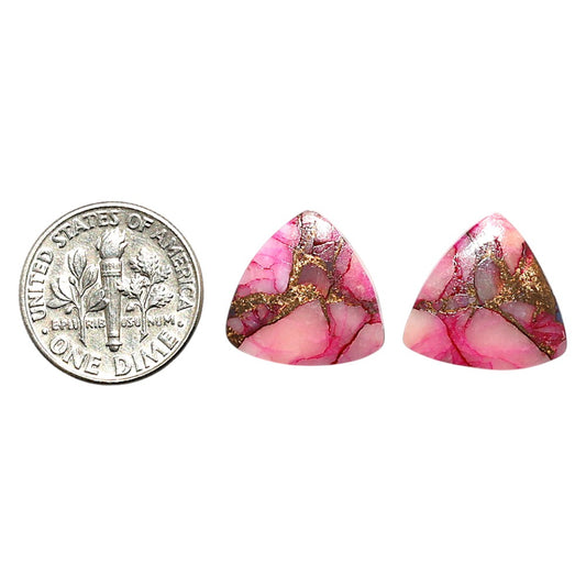 Natural Kingman Pink Dahlia Turquoise 15x15x2 mm Fancy Shape Polished Gemstone LS99-010097