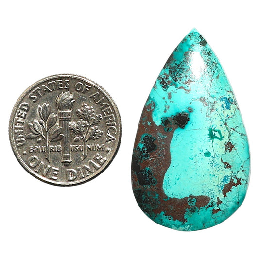 Natural Shattuckite 19x21.9x6 mm Pear Shape Polished Gemstone LS99-010264