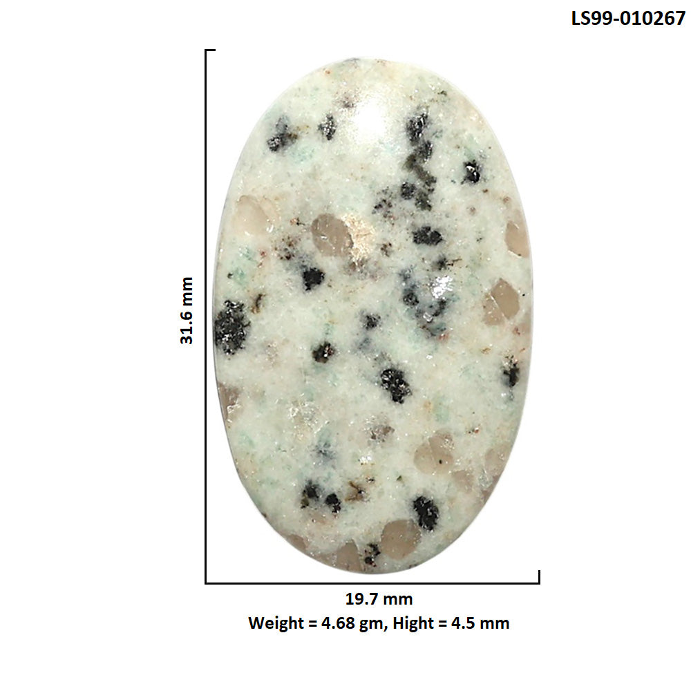 Natural Sesame Jasper 19.7x31.6x4.5 mm Oval Shape Polished Gemstone LS99-010267