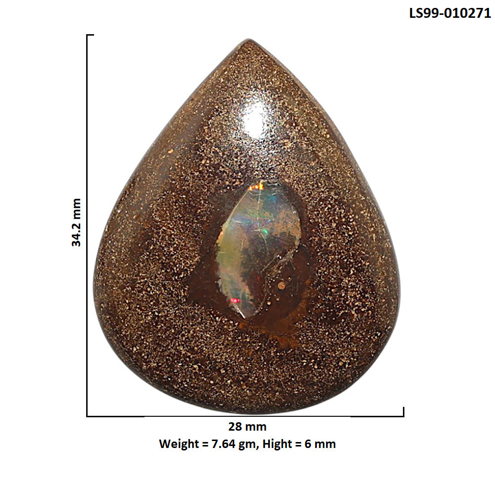 Natural Boulder Opal 28x34.2x6 mm Pear Shape Polished Gemstone LS99-010271