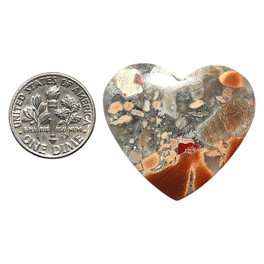 Natural Maligano Jasper 28x21.2x5.3 mm Heart Shape Polished Gemstone LS99-010289