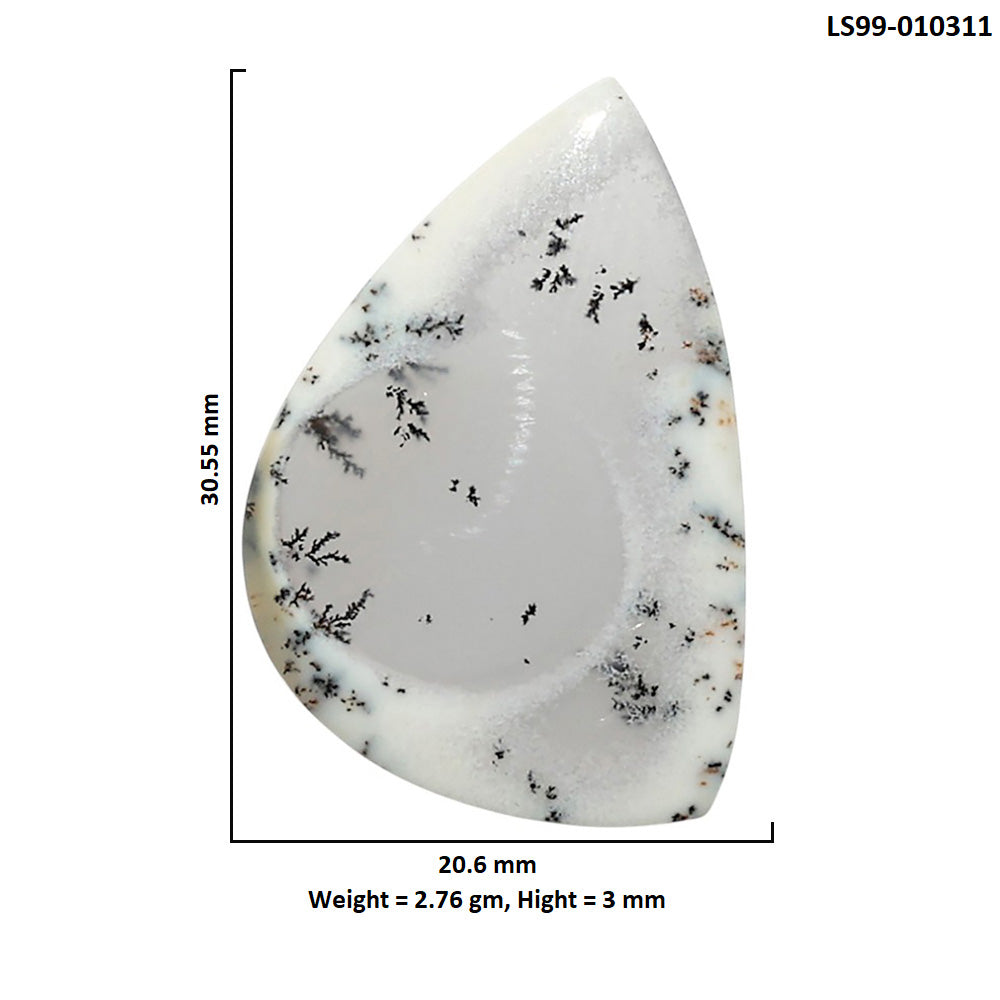 Natural Merlinite Dendritic Opal 20.6x30.55x3 mm Fancy Shape Polished Gemstone LS99-010311