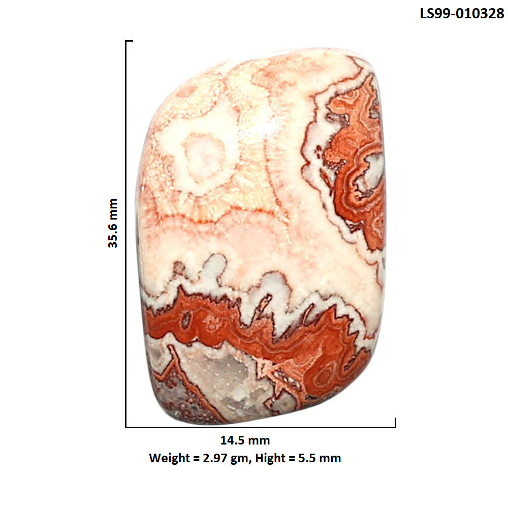 Natural Rosetta Picture Jasper 14.5x35.6x5.5 mm Fancy Shape Polished Gemstone LS99-010328