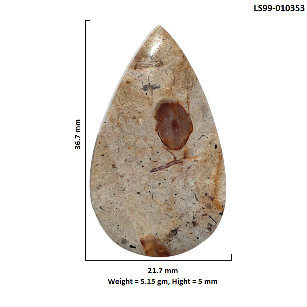 Natural Rock Calcy 21.7x36.7x5 mm Pear Shape Polished Gemstone LS99-010353