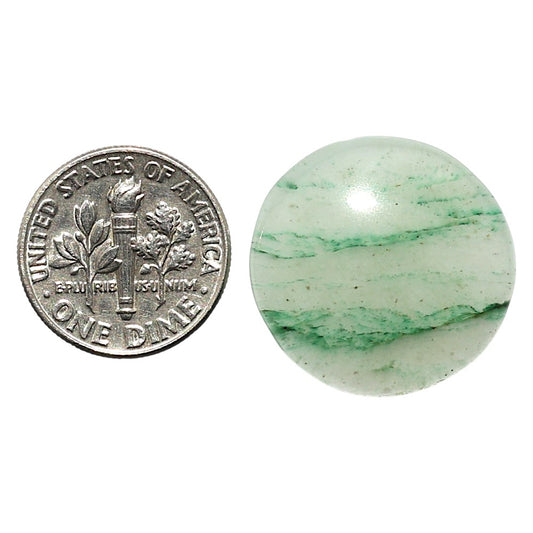 Natural Green Aventurine 22x22x5 mm Round Shape Polished Gemstone LS99-010406