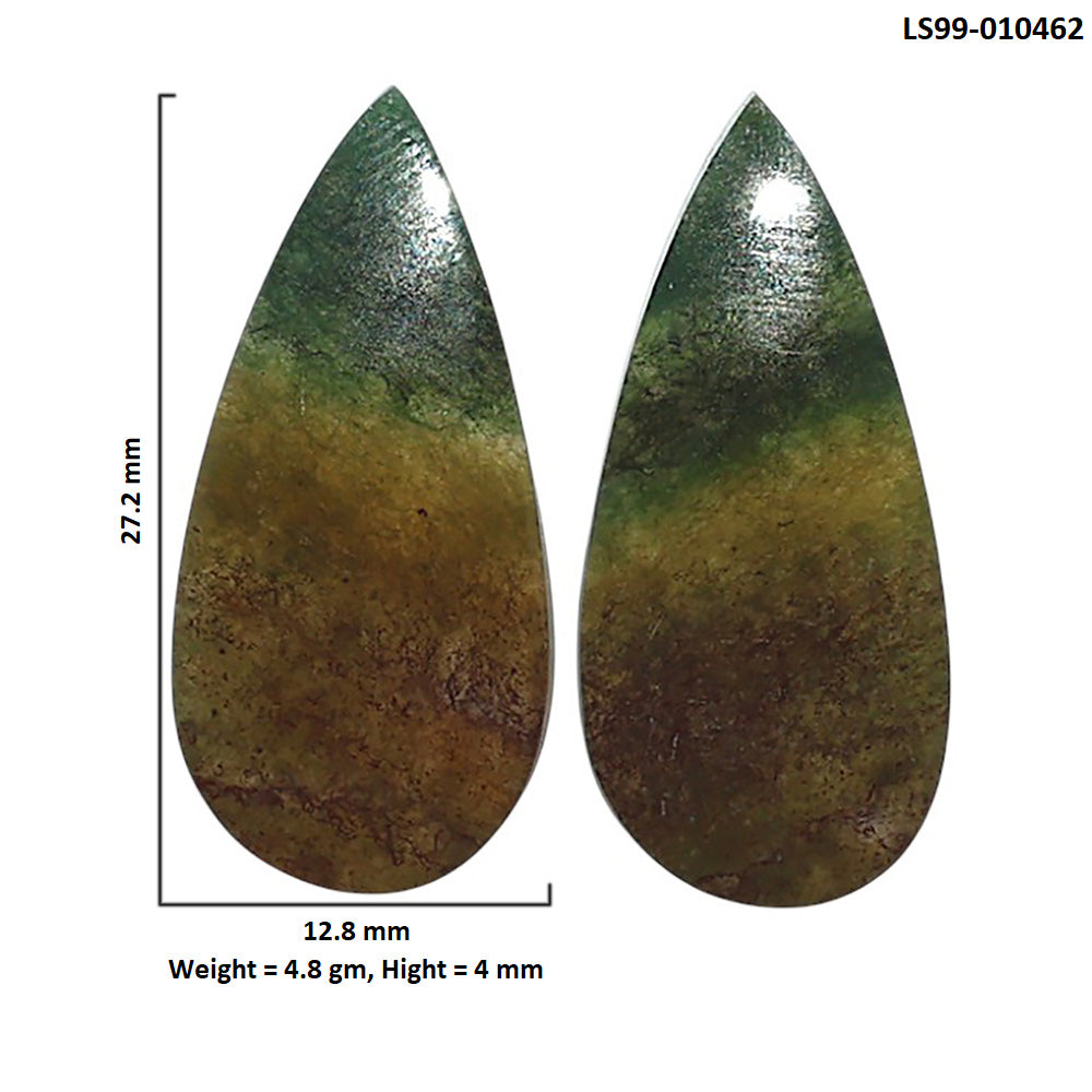 Natural Texas Moss Agate 12.8x27.2x4 mm Pear Shape Polished Gemstone LS99-010462