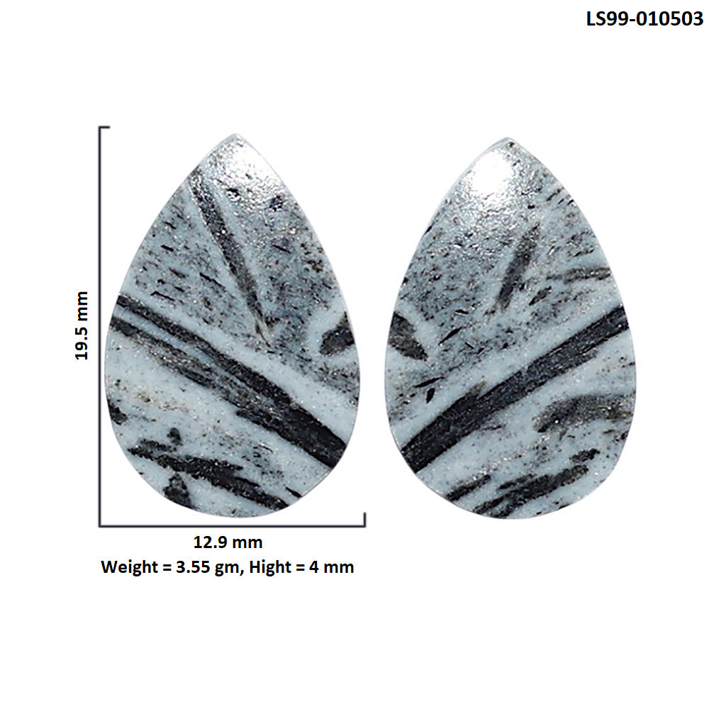 Natural Hornblende 12.9x19.5x4 mm Pear Shape Polished Gemstone LS99-010503