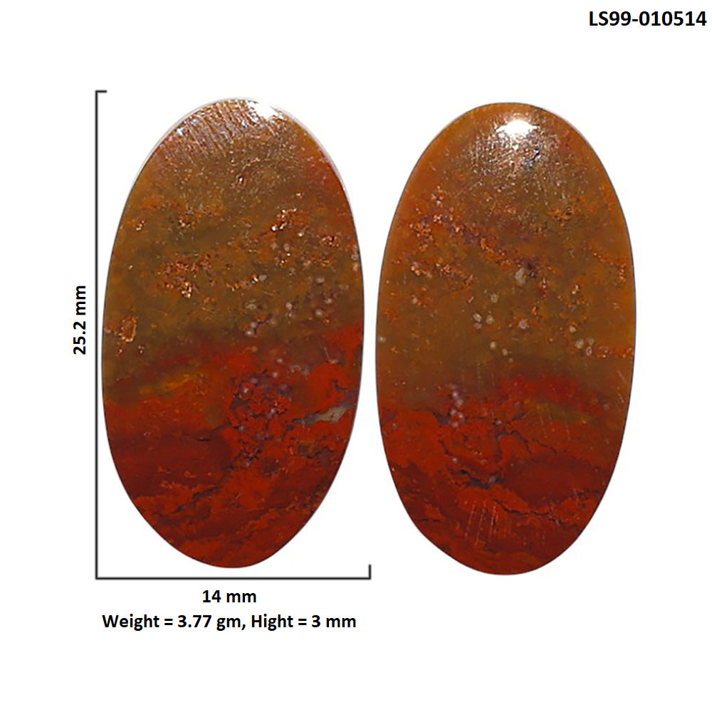 Natural Rare Cady Mountain Agate 14x25.2x3 mm Oval Shape Polished Gemstone LS99-010514