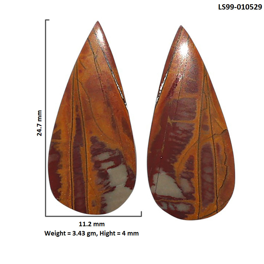 Natural Noreena Jasper 11.2x24.7x4 mm Pear Shape Polished Gemstone LS99-010529