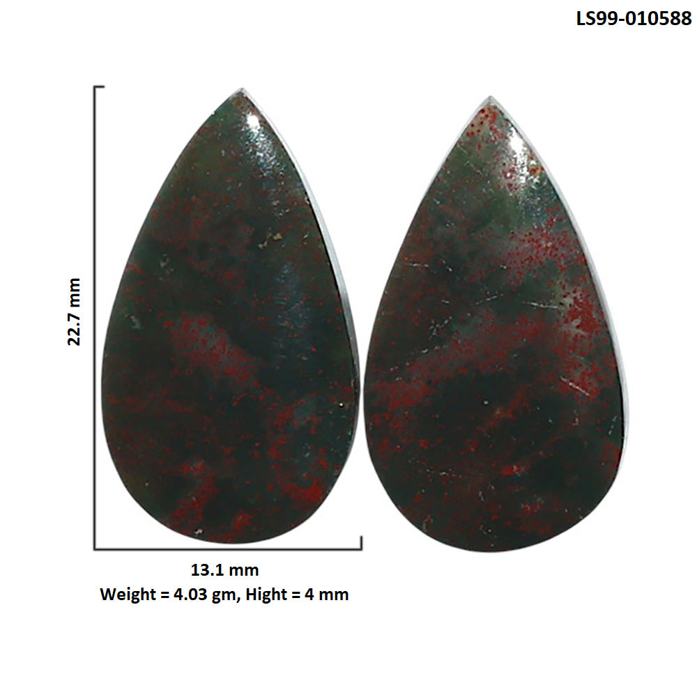Natural Blood Stone 13.1x22.7x4 mm Pear Shape Polished Gemstone LS99-010588