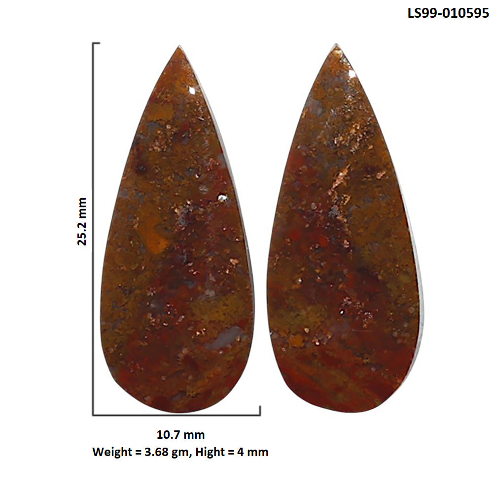 Natural Rare Cady Mountain Agate 10.7x25.2x4 mm Pear Shape Polished Gemstone LS99-010595