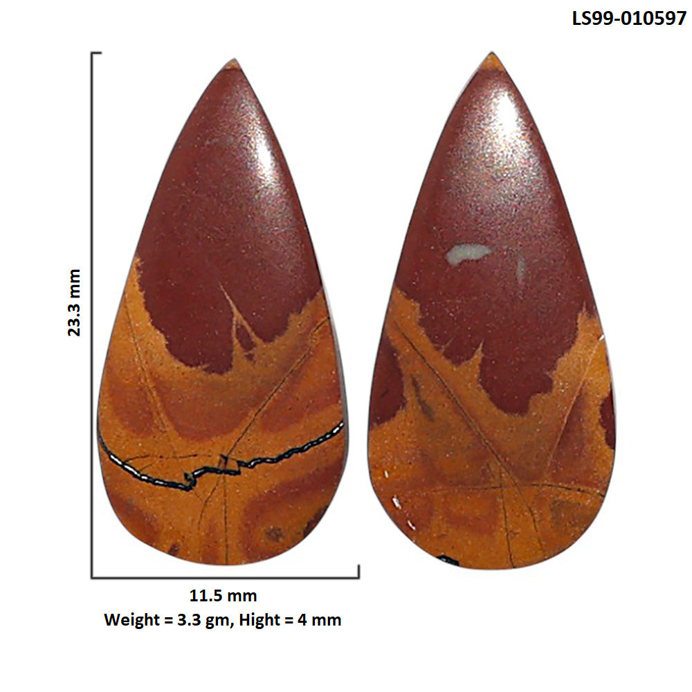 Natural Noreena Jasper 11.5x23.3x4 mm Pear Shape Polished Gemstone LS99-010597