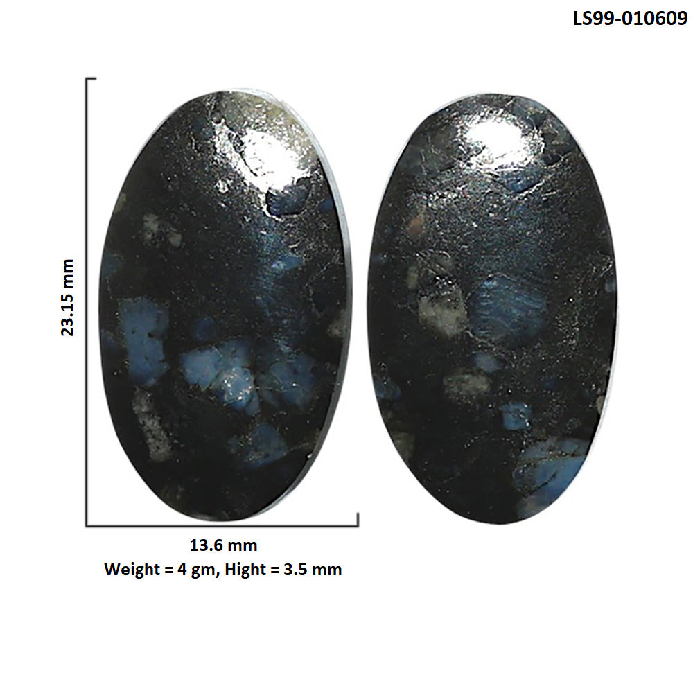 Natural Llanite Blue Opal Crystal Sphere 13.6x23.15x3.5 mm Oval Shape Polished Gemstone LS99-010609