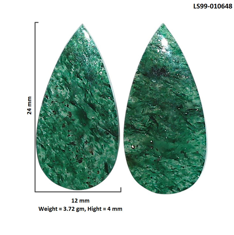 Natural Green Aventurine 12x24x4 mm Pear Shape Polished Gemstone LS99-010648