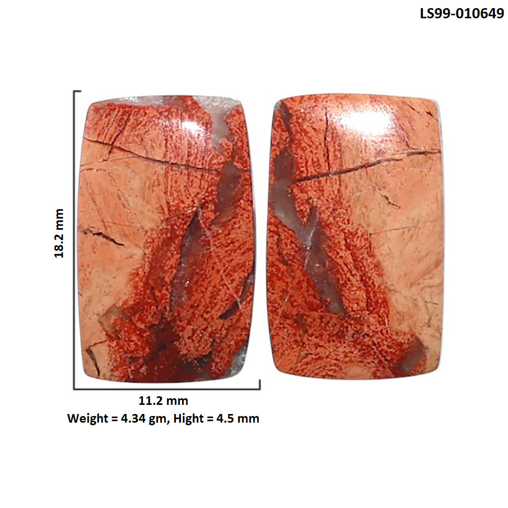 Natural Snake Skin Jasper 11.2x18.2x4.5 mm Baguette Shape Polished Gemstone LS99-010649