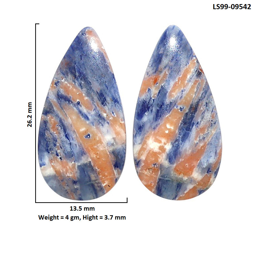 Natural Sodalite 13.5x26.2x3.7 mm Pear Shape Polished Gemstone LS99-09542