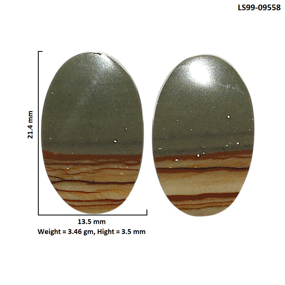 Natural Polygram Jasper 13.5x21.4x3.5 mm Oval Shape Polished Gemstone LS99-09558