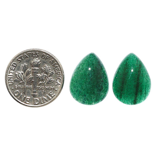 Natural Green Aventurine 12x16x5 mm Pear Shape Polished Gemstone LS99-09579