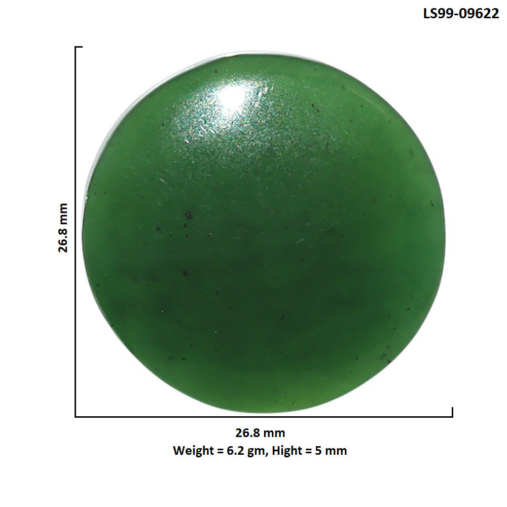 Natural Chrome Chalcedony 26.8x26.8x5 mm Round Shape Polished Gemstone LS99-09622