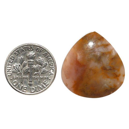 Natural Rose Plume Agate 21.7x22.8x4.8 mm Heart Shape Polished Gemstone LS99-09631