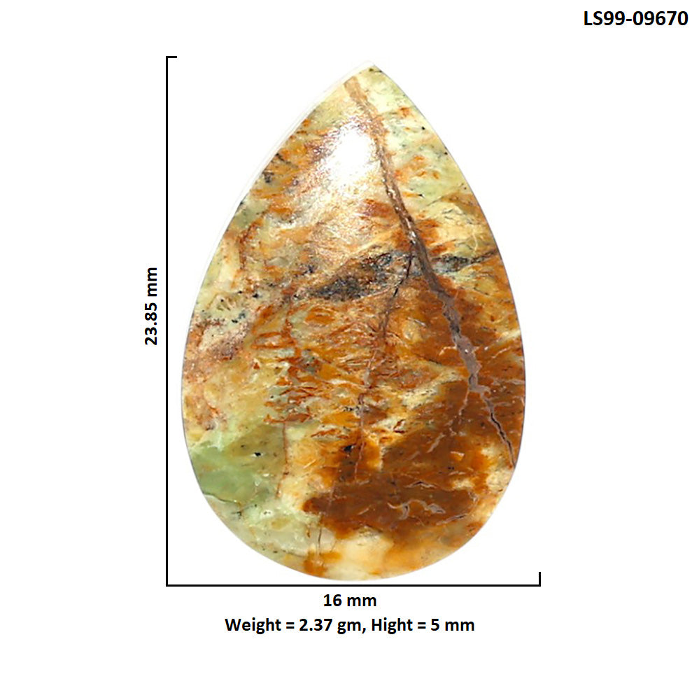 Natural Turkish Rainforest Chrysocolla 16x23.85x5 mm Pear Shape Polished Gemstone LS99-09670