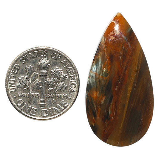 Natural Pietersite 16.3x32x4.8 mm Pear Shape Polished Gemstone LS99-09673