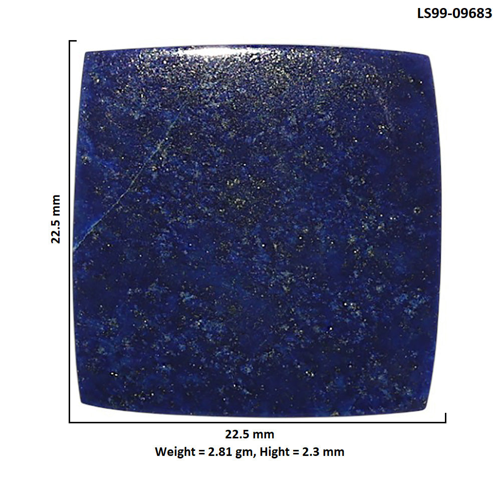 Natural Lapis Lazuli 22.5x22.5x2.3 mm Cushion Shape Polished Gemstone LS99-09683