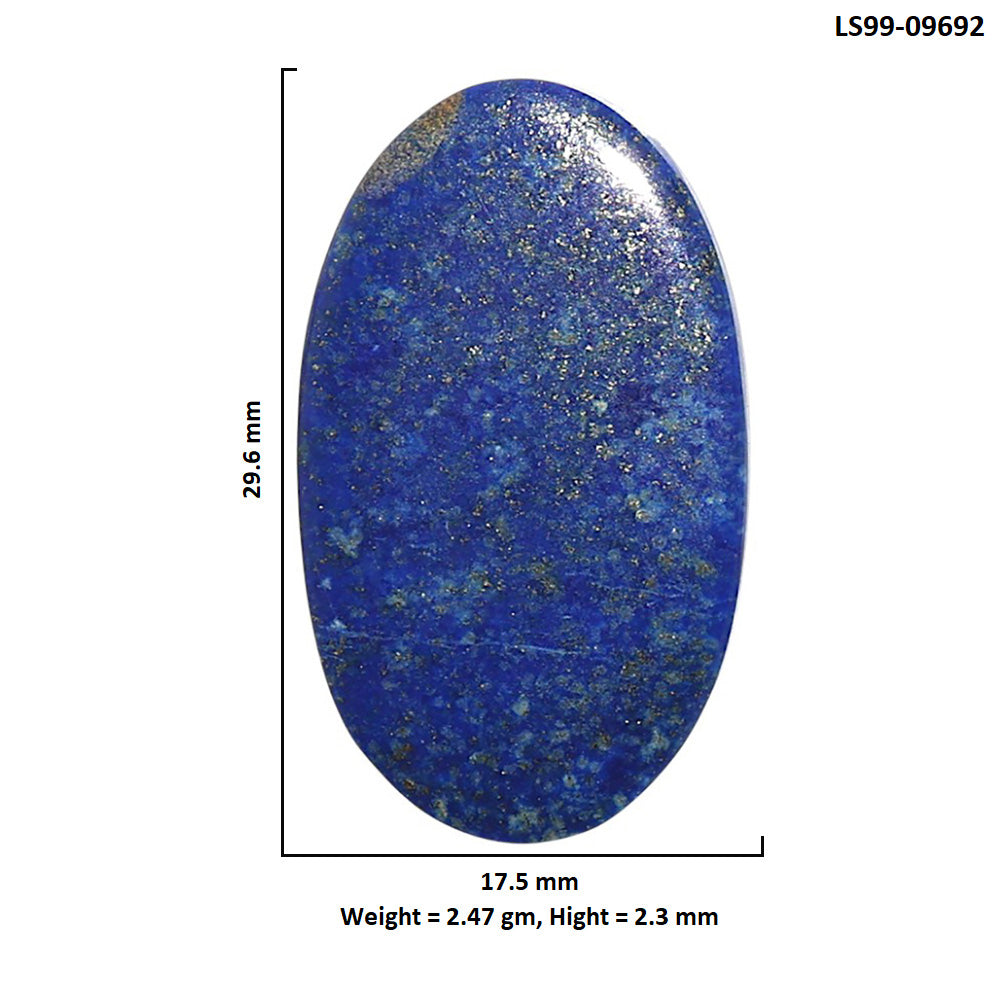 Natural Lapis Lazuli 17.5x29.6x2.3 mm Oval Shape Polished Gemstone LS99-09692