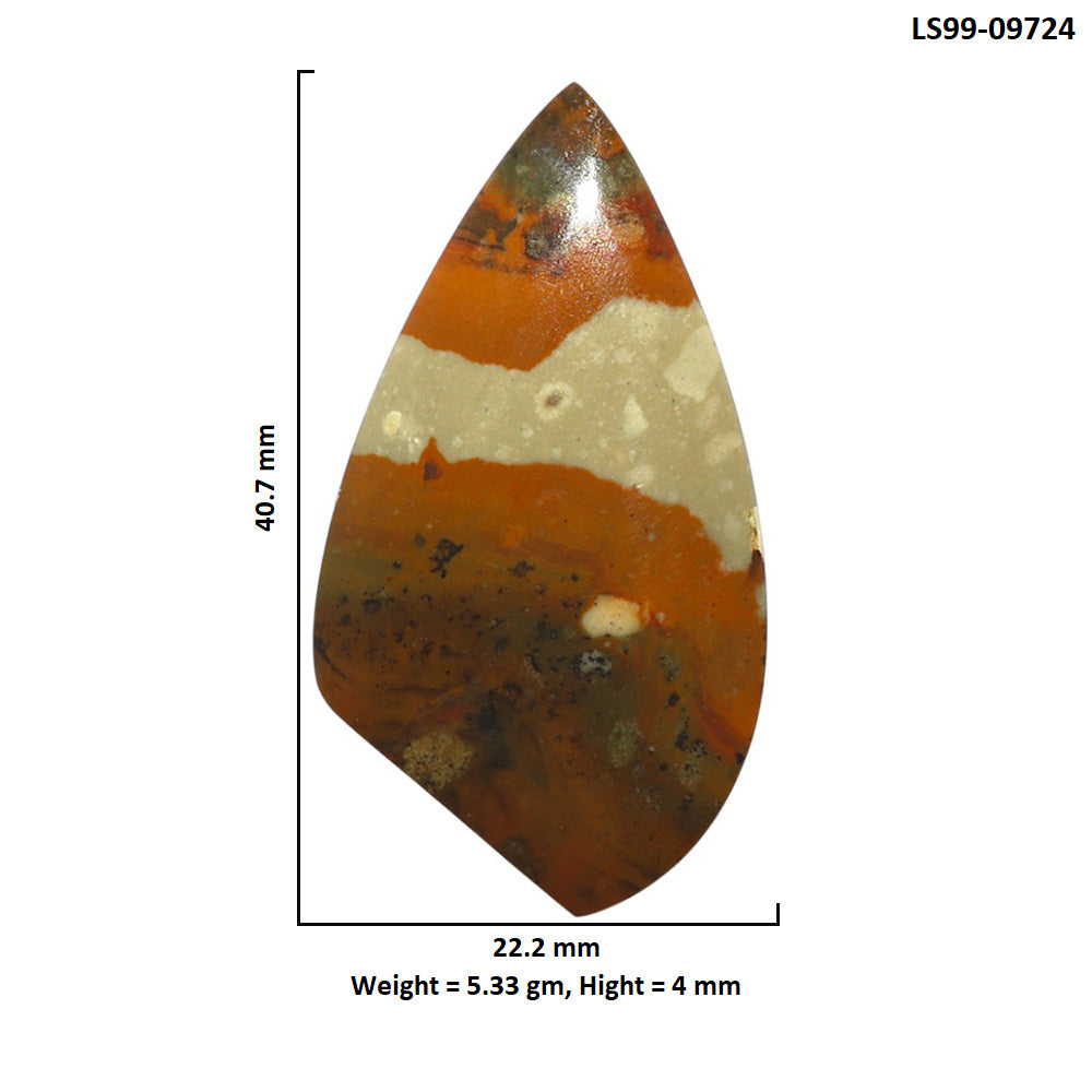 Natural Rocky Butte Picture Jasper 22.2x40.7x4 mm Fancy Shape Polished Gemstone LS99-09724
