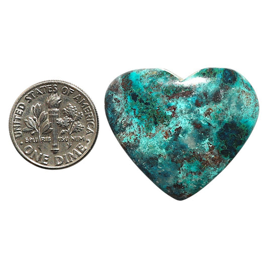 Natural Shattuckite 26.3x30.4x5.5 mm Heart Shape Polished Gemstone LS99-09729