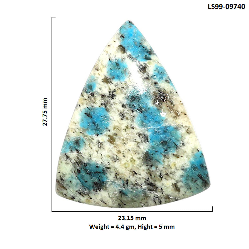 Natural K2 Blue - Azurite In Quartz 23.15x27.75x5 mm Fancy Shape Polished Gemstone LS99-09740
