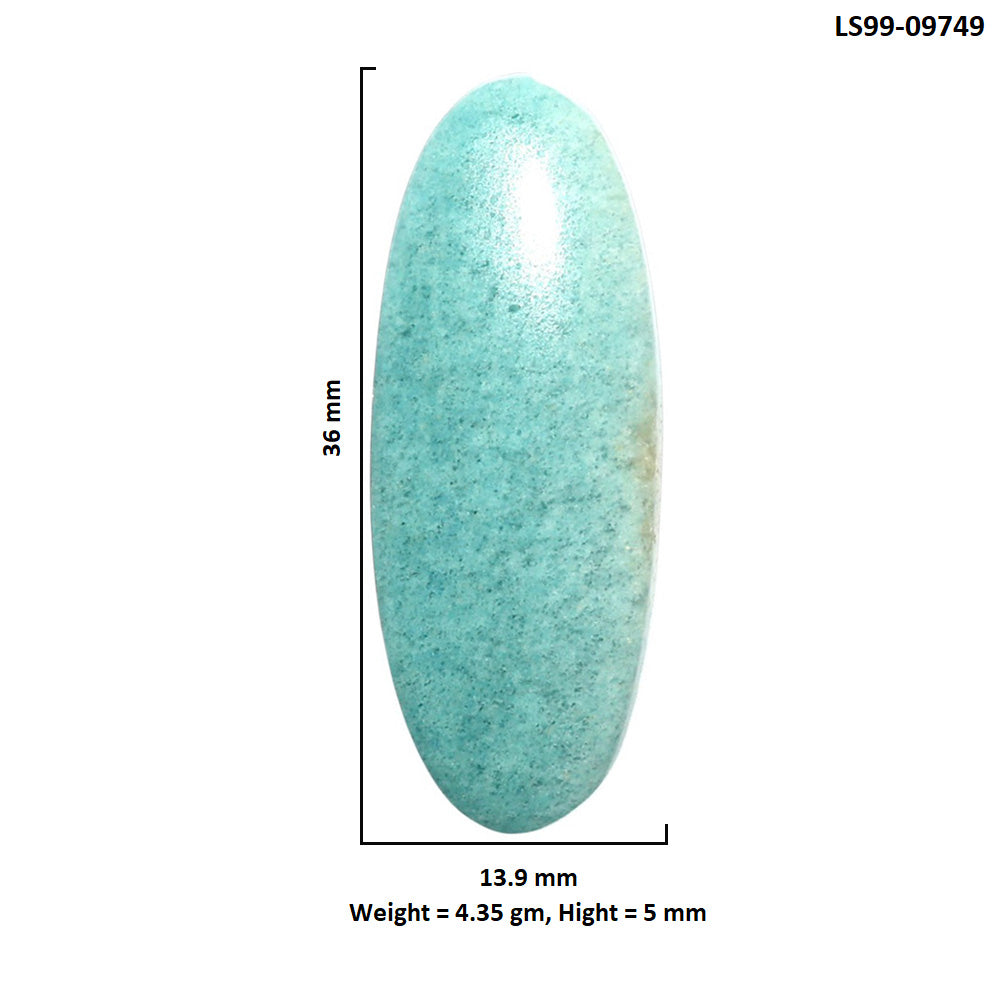 Natural Blue Aventurine 13.9x36x5 mm Oval Shape Polished Gemstone LS99-09749