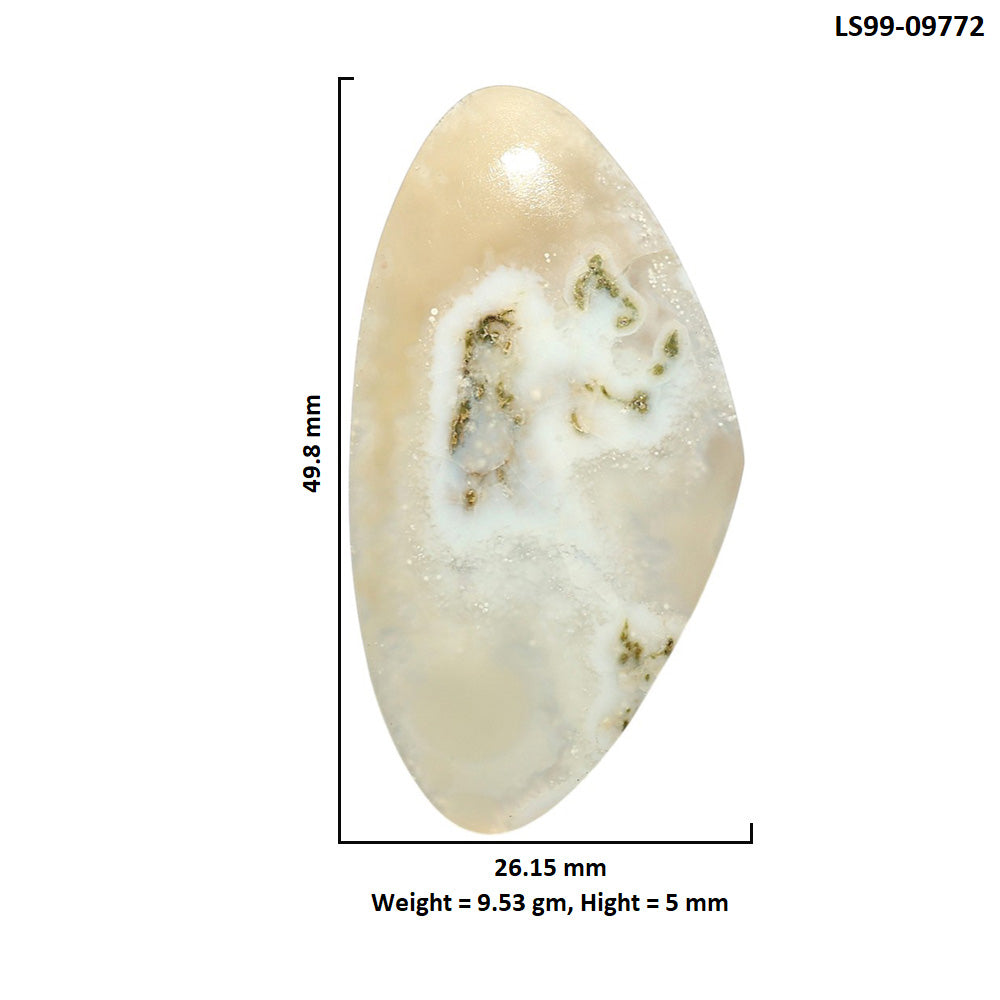 Natural Horse Canyon Moss Agate 26.15x49.8x5 mm Fancy Shape Polished Gemstone LS99-09772