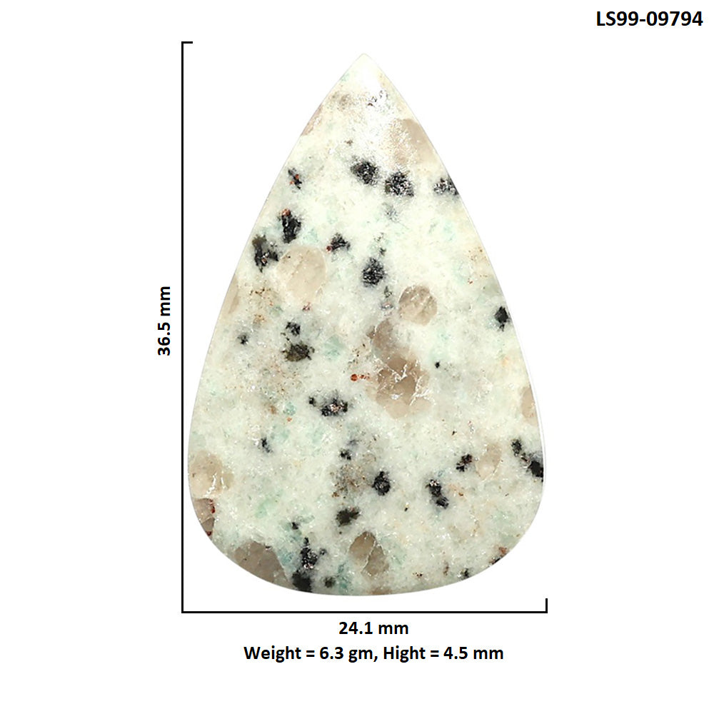 Natural Sesame Jasper 24.1x36.5x4.5 mm Pear Shape Polished Gemstone LS99-09794