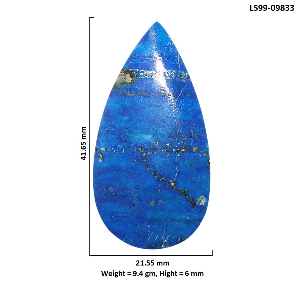 Natural Lapis Lazuli 21.55x41.65x6 mm Pear Shape Polished Gemstone LS99-09833