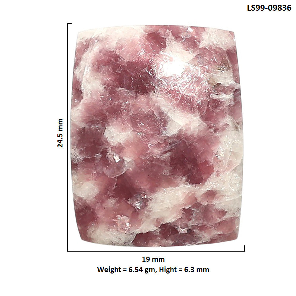 Natural Pink Tourmaline in Quartz 19x24.5x6.3 mm Baguette Shape Polished Gemstone LS99-09836