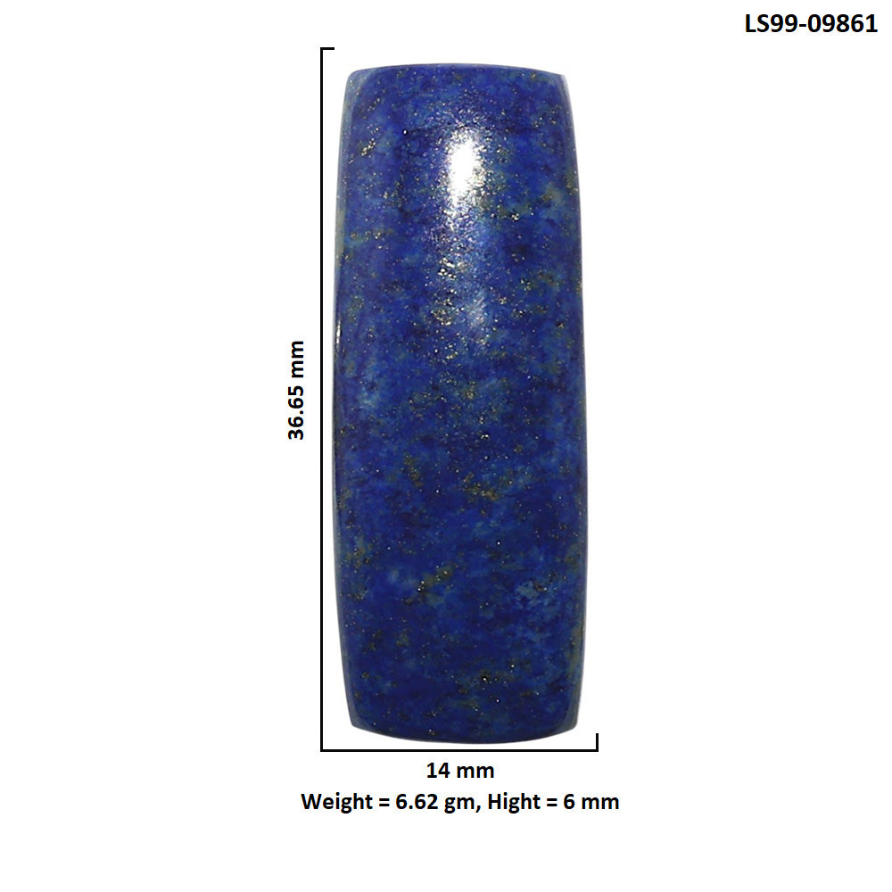 Natural Lapis Lazuli 14x36.65x6 mm Baguette Shape Polished Gemstone LS99-09861