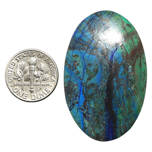 Natural Chrysocolla 27.4x43.1x5 mm Oval Shape Polished Gemstone LS99-09879