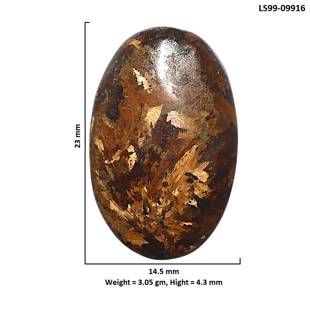 Natural Bronzite 14.5x23x4.3 mm Oval Shape Polished Gemstone LS99-09916